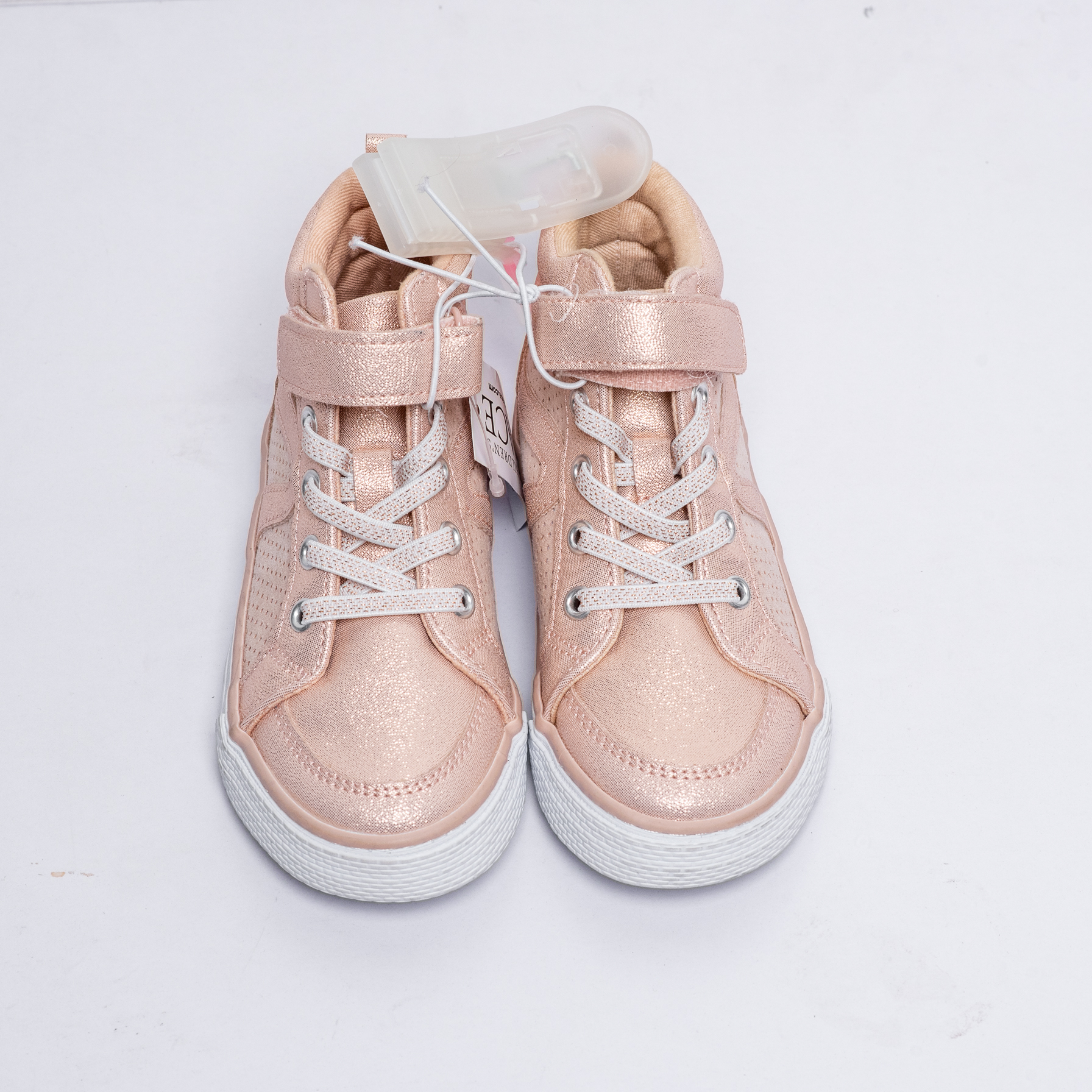 The Childrens Place Girls Glitter Faux Leather Hi Top Sneakers